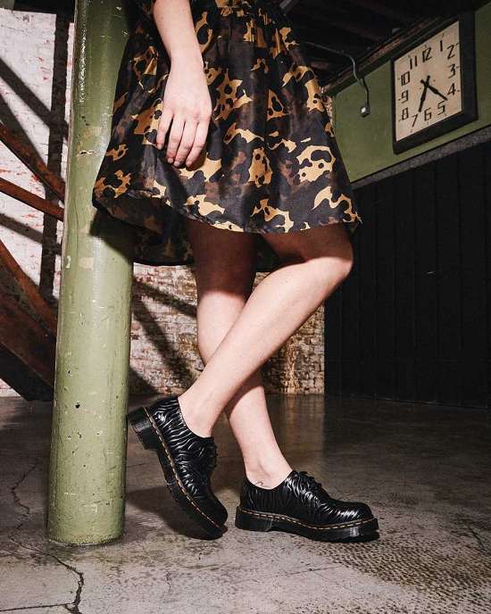 Zapatos Con Cordones Dr. Martens 1461 Zebra Emboss Smooth Mujer Negros MX-16753
